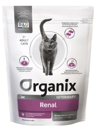 Сухой корм Organix Preventive Line RENAL для взрослых кошек для поддержания функции почек при острой или хронической болезни почек, 400 г