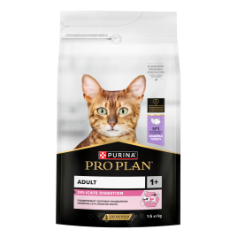 Сухой корм Purina Pro Plan Delicate для кошек с чувствительным пищеварением, с индейкой, 1.5 кг