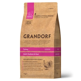 Сухой корм Grandorf Turkey Med & Maxi Индейка для взрослых собак средних и крупных пород, 1 кг