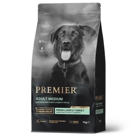 Сухой корм Premier Dog Lamb & Turkey Adult Medium для собак средних пород, 1 кг