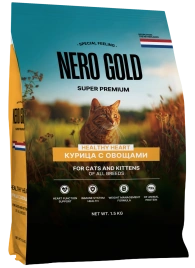 Сухой корм NERO GOLD для кошек и котят с мясом курицы и овощами, 1.5 кг