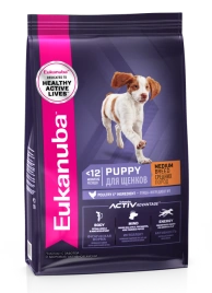 Сухой корм Eukanuba Puppy Medium Breed для щенков средних пород с птицей, 0.8 кг