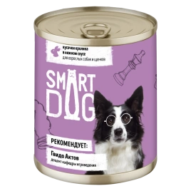 Влажный корм Smart Dog для для взрослых собак и щенков, кусочки кролика в нежном соусе, 240 г