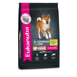 Сухой корм Eukanuba Adult для взрослых собак от 1 года с ягненком, 0.8 кг