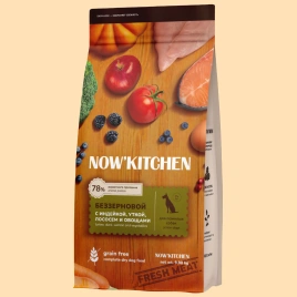 Сухой корм NOW'KITCHEN Fresh Senior для собак старше 7 лет со свежей индейкой,уткой,лососем, 9.98 кг