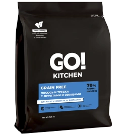Сухой корм GO'KITCHEN для котят и кошек всех возрастов с лососем и треской, 7.26 кг