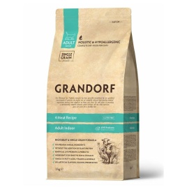 Сухой корм Grandorf Holistic Adult Indoor 4 вида мяса с пробиотиками для кошек, 2 кг