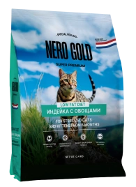 Сухой корм NERO GOLD Sterilised для стерилизованных кошек и котят с мясом индейки и овощами, 400 г
