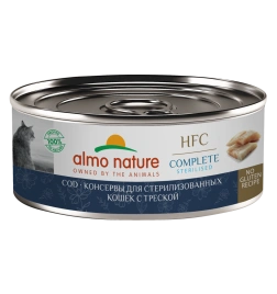 Влажный корм Almo Nature для стерилизованных кошек с треской, 100 г