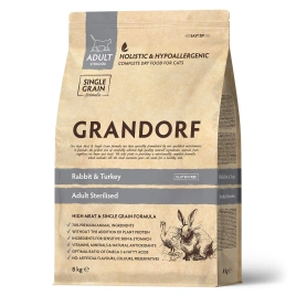 Сухой корм Grandorf Rabbit & Turkey Sterilised для стерилизованных кошек, 8 кг