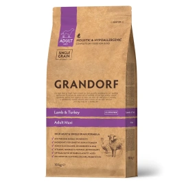 Сухой корм Grandorf Holistic ягненок с индейкой для взрослых собак крупных пород, 10 кг
