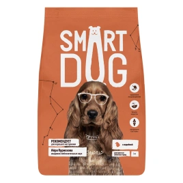 Сухой корм Smart Dog для взрослых собак всех пород с чувствительным пищеварением, с индейкой, 3 кг