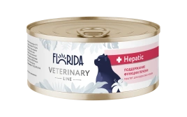 Влажный корм Florida Veterinary диетический Hepatic для взрослых кошек для поддержания функции печени, 100 г