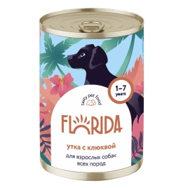 Влажный корм Florida для собак с уткой и клюквой, 400 г