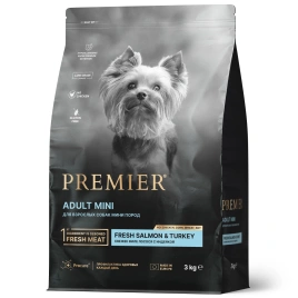 Сухой корм Premier Dog Salmon & Turkey Adult Mini для собак мелких пород, 3 кг