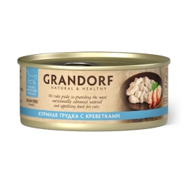 Влажный корм Grandorf Adult куриная грудка с креветками для кошек, 70 г