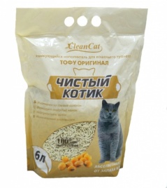 Комкующийся наполнитель Чистый Котик Тофу Оригинал, 6 л