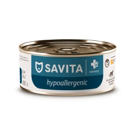 Влажный корм SAVITA Preventive Line Hypoallergenic для взрослых кошек при пищевой аллергии, 100 г