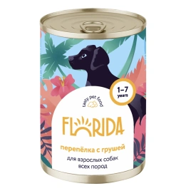 Влажный корм Florida для собак с перепёлкой и грушей, 400 г