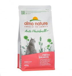 Сухой корм Almo Nature Hairball для взрослых кошек со свежим лососем, 400 г