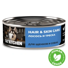 Влажный корм GO'KITCHEN для щенков и собак с лососем и треской, 100 г