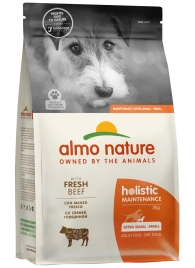 Сухой корм Almo Nature для взрослых собак малых пород со свежей говядиной и коричневым рисом, 2 кг