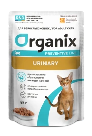 Влажный корм Organix Preventive Line Urinary для кошек профилактика мочекаменной болезни с курицей, 85 г