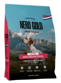 Сухой корм NERO GOLD для собак и щенков "Мясной коктейль", 500 г