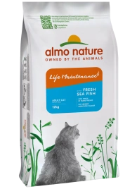 Сухой корм Almo Nature для взрослых кошек со свежей морской рыбой и коричневым рисом, 12 кг