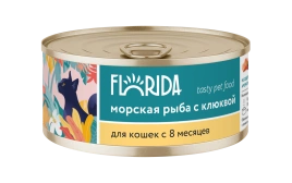 Влажный корм FLORIDA для взрослых кошек из кролика с брусникой, 100 г