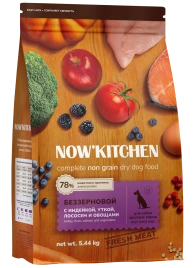 Сухой корм NOW'KITCHEN Fresh Large Adult для взрослых собак крупных пород со свежей индейкой,уткой,лососем, 5.44 кг