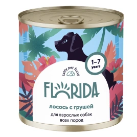 Влажный корм Florida для собак c лососем и грушей, 240 г
