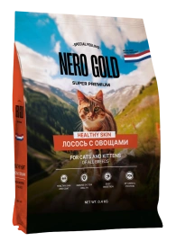 Сухой корм NERO GOLD для кошек и котят с лососем и овощами, 400 г