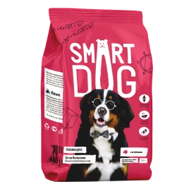 Сухой корм Smart Dog для взрослых собак крупных пород, с ягненком и овощами, 800 г