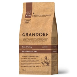 Сухой корм Grandorf Holistic утка с индейкой для взрослых собак средних и крупных пород, 1 кг