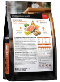 Сухой корм GO'KITCHEN для щенков и собак всех возрастов для чувствительного пищеварения с лососем и морской рыбой, 5.44 кг