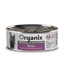 Влажный корм Organix Veterinary Renal для взрослых кошек для поддержания функции почек, 100 г