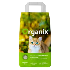 Наполнитель Organix комкующийся с ароматом свежескошенной травы, 24 л