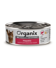 Влажный корм Organix Veterinary Hepatic для взрослых кошек для поддержания функции печени, 100 г