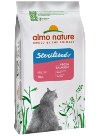 Сухой корм Almo Nature Sterilised, для стерилизованных кошек со свежим лососем и коричневым рисом, 12 кг