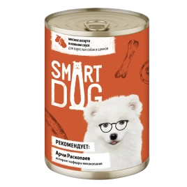 Влажный корм Smart Dog для для взрослых собак и щенков, мясное ассорти в нежном соусе, 400 г