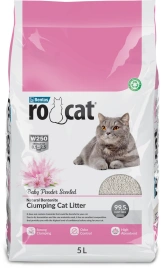 Наполнитель Ro Cat комкующийся без пыли  с ароматом детской присыпки, 4.25 кг