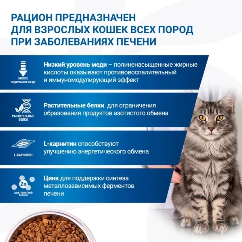 Сухой корм Monge VetSolution Cat Hepatic диета для кошек при заболеваниях печени, 400 г фото 5