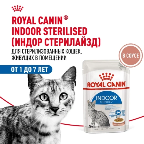 Влажный корм (паштет) Royal Canin Indoor Sterilised FR для стерилизованных кошек, 85 г фото 1