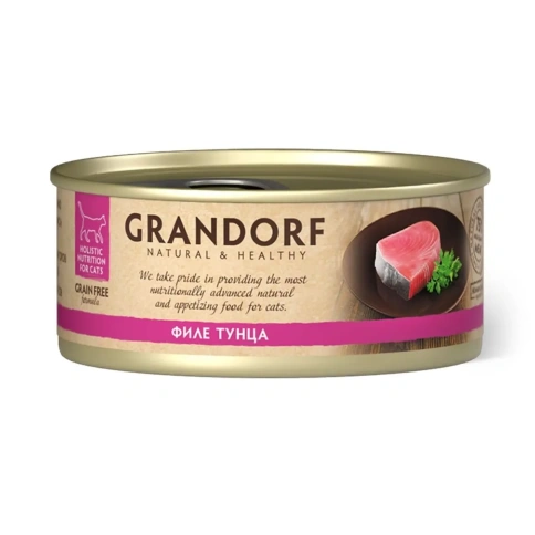 Влажный корм Grandorf Adult филе тунца для взрослых кошек, 70 г фото 1