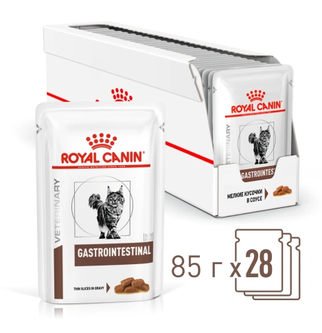 Влажный диетический корм Royal Canin Gastrointestinal для кошек при расстройствах пищеварения, пауч, 85 г фото 16