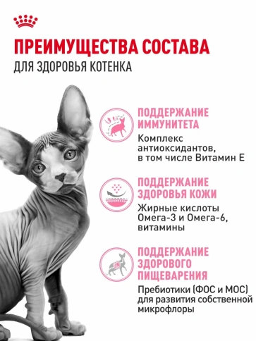 Сухой корм Royal Canin Sphynx Kitten для котят породы сфинкс до 12 месяцев, 400 г фото 3