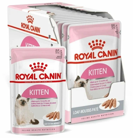 Влажный корм Royal Canin Kitten для котят от 4 до 12 месяцев, паштет, пауч, 85 г фото 3