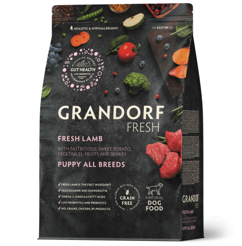 Сухой корм Grandorf Fresh ягненок с бататом для щенков, беременных и кормящих собак, 1 кг фото 1