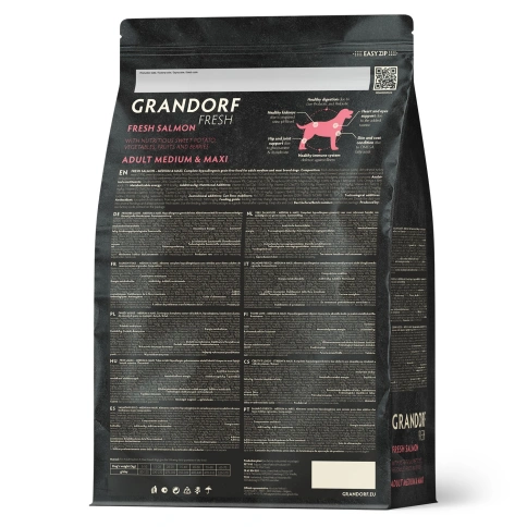 Сухой корм Grandorf Fresh Dog для взрослых собак средних и крупных пород для здоровья кожи и шерсти лосось с бататом 3 кг фото 2